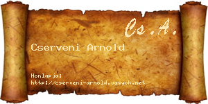 Cserveni Arnold névjegykártya