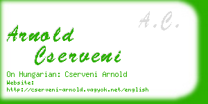 arnold cserveni business card
